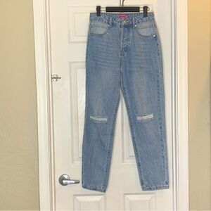 Edikted by Dolls Kill Cutout Jeans High Rise Distressed Button Fly Size Medium